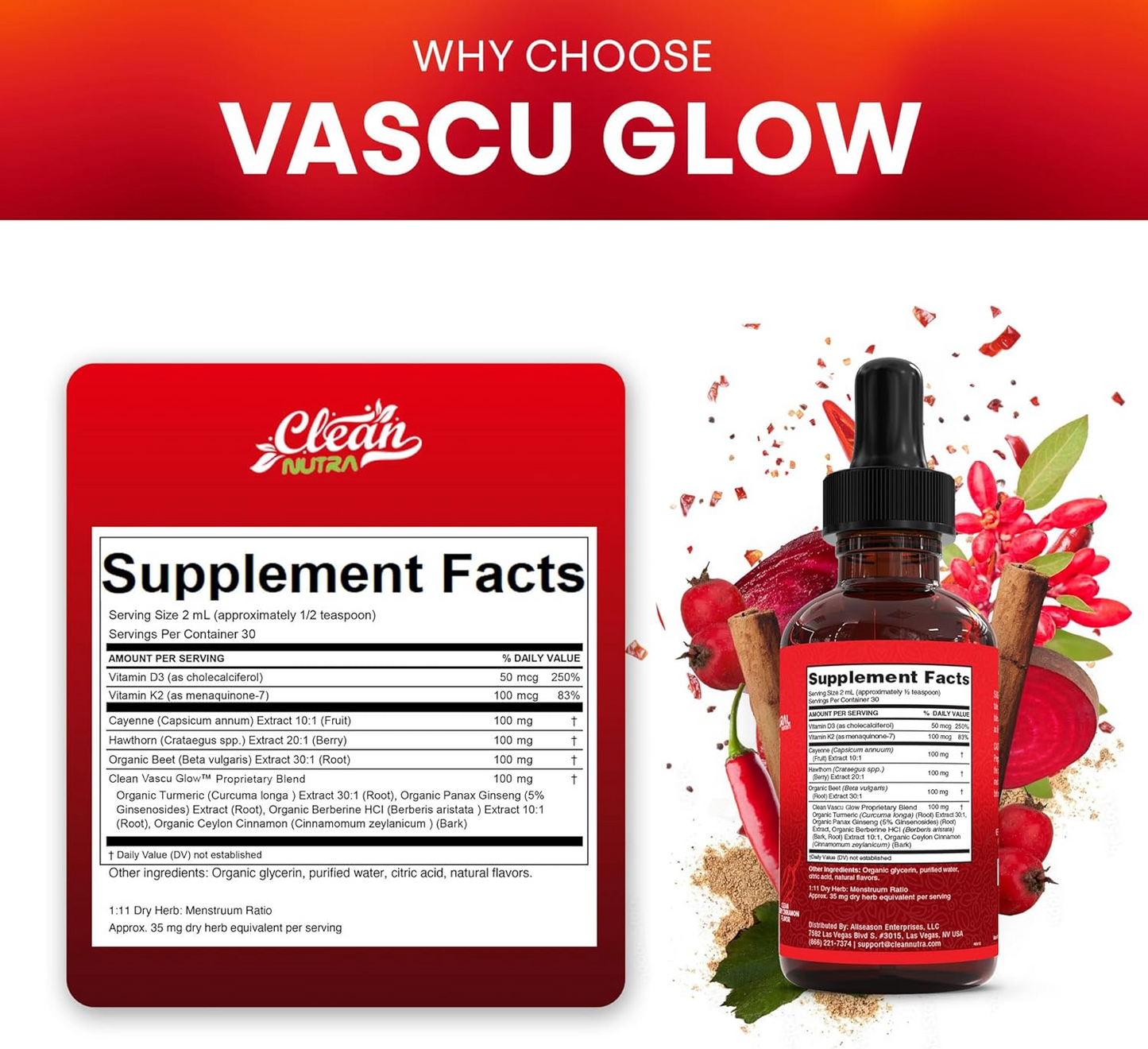 Vascu Glow Liquid Drops – Cardiovascular & Circulatory Support Blend