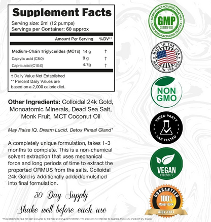 Pure Ormus Oil